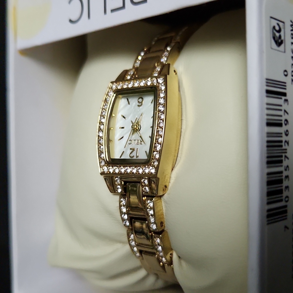 Women Relic Watch Gold Square with stones! - Picture 4 of 5